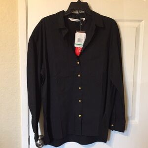 Emily Daniels knit button front top size L new